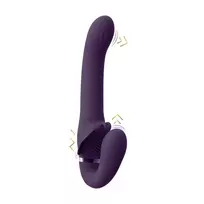VIVE by Shots Satu Pulse-Wave strap-on be diržų, silikoninis, violetinis