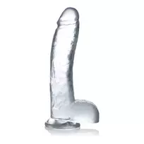 Curve Toys Glas Crystal Series stiklinis dildo su siurbtuku, skaidrus, 25,5 cm