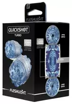 Fleshlight Quickshot Turbo rankinis masturbatorius, skaidrus mėlynas
