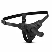 Teazers strap-on rinkinys su silikoniniu antgaliu, juodas