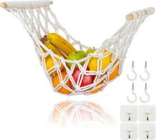 Kiti baldų aksesuarai-Fruit Hamakas - Pakabinamas krepšelis po spintele | Vietą taupantis daržovių tinklas | Boho virtuvės dekoras