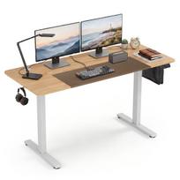Elektrinis reguliuojamo aukščio stalas 140x60x72-118 cm natūralios/baltos spalvos