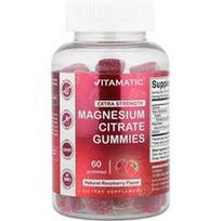 Vitamatic, Magnio citrato guminukai, papildomo stiprumo, natūralios avietės, 60 guminukų