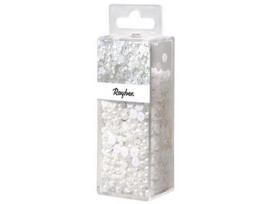 Blizgučiai Rayher balta 80g+stikliniai karoliukai+vielutė 0.3mm 50m