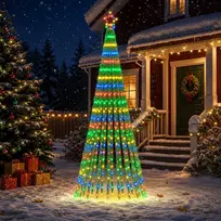 LED Kalėdų medis 250 cm 475 LED Įvairių spalvų Plienas Juoda
