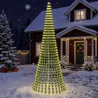 LED Kalėdų medis 370 cm 1008 LED Šilta balta Plienas Žalia