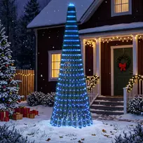 LED Kalėdų medis 270 cm 648 LED Mėlyna Plienas Žalia