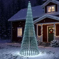 LED Kalėdų medis 370 cm 1008 LED Šalta balta Plienas Žalia