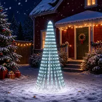 LED Kalėdų medis 220 cm 460 LED Šalta balta Plienas Žalia