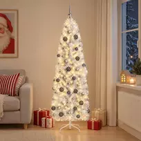 Dirbtinė siaura kalėdinė eglutė su žaisliuku 240 cm 300 LED