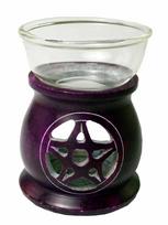 Violetinė muilo akmens aroma-lempa su Pentagrama