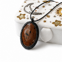 Rudojo Obsidiano Pakabukas „Vidinė Atrama“