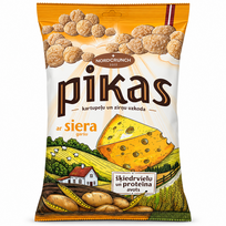 PIKE bulvių ir žirnių užkandžiai su 100 g sūrio skoniu