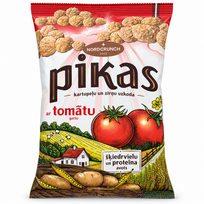 PIKE bulvių ir žirnių užkandis su pomidorų skoniu 100 g