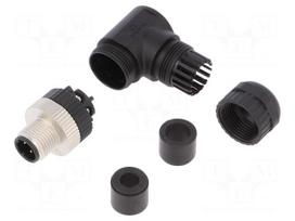 Plug | M12 | PIN: 4 | male | D code-Ethernet | for cable | screw terminal