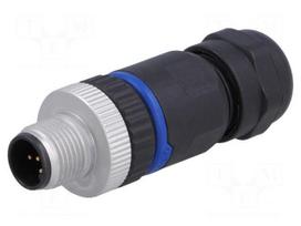 Connector: M12 | plug | PIN: 5 | male | industrial | 60V | straight | IP67