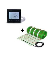 Grindinio šildymo tinklelis Wellmo MAT, 150 W/m², 2 m² + programuojamas termostatas Feelspot WTH51.36 NEW Black