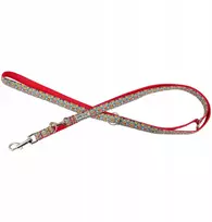 Barry King Šuns pavadėlis, folk rašto, reguliuojamas, juosta, 10MM/220CM raudonas