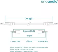 Enoaudio Mogami 2893 Quad Hifi audio mini jack kabelis | Amphenol Gold 3.5 mm stereo jack (mini jack), 5.0 m