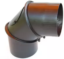 Kaminer Reguliuojama dūmtraukio alkūnė juoda 180/90 storis 2mm