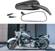 Wtzmoto motociklo veidrodėlis m8 galinio vaizdo veidrodis, skirtas harley davidson, suderinamas su sportster iron 883, street glide, low rider, roadster, softail, dyna, road king. (juodas)