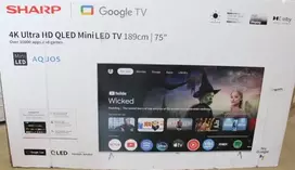 Išparduodama. Sharp 75JP7265E 75" (189cm) 4K Ultra HD QLED MiniLED Google TV HARMAN/KARDON Speaker System Išparduodama. Sharp 4K QLED TV 75JP72