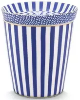 Porcelianinis puodelis su lėkštute Pip Studio Royal, mėlynas ir baltas dryžuotas, 230 ml