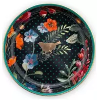 Porcelianinė lėkštė Pip Studio Winter Wonderland, juoda su gėlėmis, 9 cm