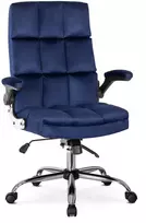Mebel Elite Sukamoji biuro kėdė, veliūrinė, su „Multiblock“ mechanizmu, 75 × 72 × 121 cm, tamsiai mėlyna