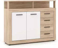 Mebel Elite Komoda BLAGO MIDI A, 119,5 cm, sonomos ąžuolo ir balta