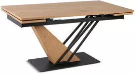 Mebel Elite Išskleidžiamas stalas, 160–220 cm, ąžuolo ir juodos spalvos