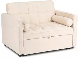 Mebel Elite Išskleidžiamas fotelis-lova CORRA, smėlio spalvos, buklė audinys