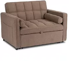 Mebel Elite Išskleidžiamas fotelis CORRA su miegamąja funkcija, rudas, bukle audinys