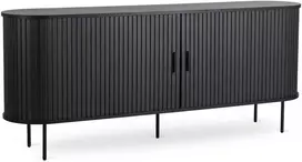 Mebel Elite Komoda TRISH, 2 stumdomos durelės, 180 cm, ąžuolo ir juodos spalvos