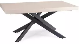 Mebel Elite Išskleidžiamas stalas HAMPTON, 160–240 × 90 cm, kašmyro ir juodos spalvos