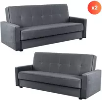 Sofa Mebel Elite Sofų-lovų komplektas ALUNA, 2 vnt., pilkas
