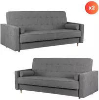 Sofa Mebel Elite 2 išskleidžiamų sofų komplektas MALTA, pilkas