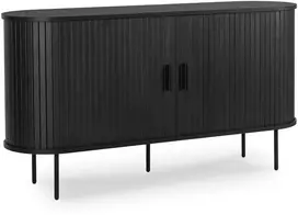 Mebel Elite Dviejų durų komoda su stumdomomis durelėmis, 140 cm, juoda