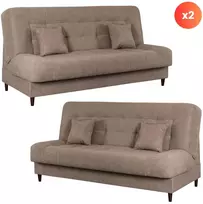 Sofa Mebel Elite 2 sofų-lovų komplektas NEPAL, 187 × 87 × 95 cm, rudas