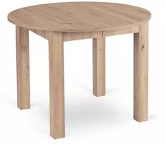 Mebel Elite Apvalus išskleidžiamasis stalas JAMES, 103–223 cm, artisan ąžuolo spalvos