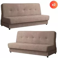 Mebel Elite Išskleidžiama sofa-lova ARUBA, 2 vnt., 188 cm, ruda