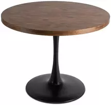 Mebel Elite Apvalus stalas, 100 cm, rustikalaus ąžuolo ir juodos spalvos