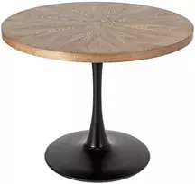 Mebel Elite Apvalus stalas LINO, Ø 100 cm, riešuto ir juodos spalvos