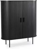 Mebel Elite Dviejų durų komoda su stumdomomis durimis, 100 cm, juoda