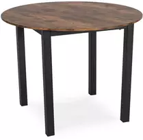 Mebel Elite Apvalus stalas TEO, Ø 100 cm, rustikinio ąžuolo ir juodos spalvos