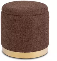 Mebel Elite Apmušalų pufas CARNOS, 40 × 40 × 40 cm, rudas