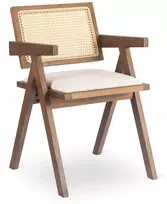 Fotelis Mebel Elite Ažūrinė kėdė, 46 × 39 × 47,5 cm, riešuto ir smėlio spalvos