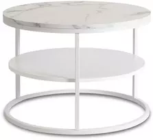Mebel Elite Apvalus staliukas BEST, balto marmuro spalvos stalviršis, Ø 70 cm