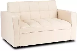 Mebel Elite Išskleidžiamas fotelis-lova, 141 × 103 cm, smėlio spalvos