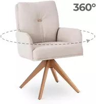 Fotelis Mebel Elite Pasukama kėdė BIANCO, 47 × 47 × 50 cm, smėlio spalvos